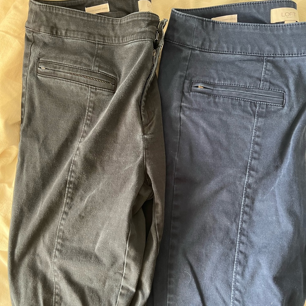 2 pairs loft skinny ankle pants